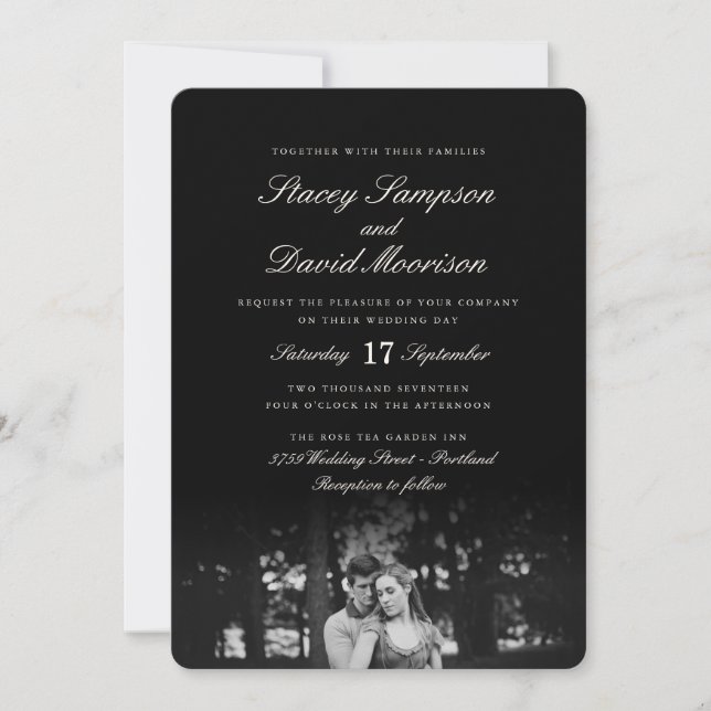 Invitation Élégant Mariage photo (Devant)