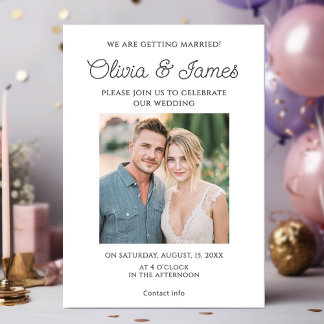 Invitation Élégant mariage photo
