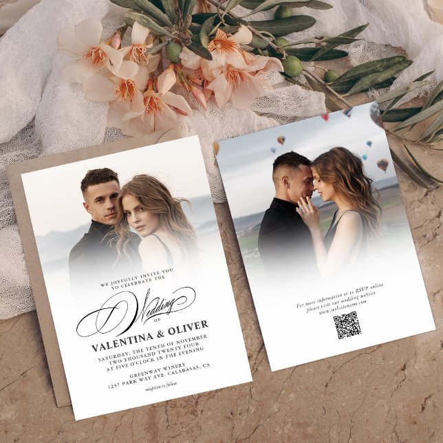 Invitation Élégant Mariage photo (Créateur téléchargé)