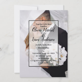 Invitation Élégant Mariage photo personnalisé