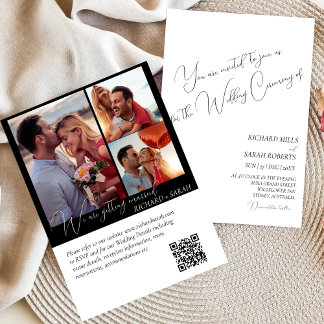 Invitation Élégant Mariage photo personnalisé moderne simple