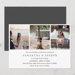 Invitation Élégant Mariage photo simple personnalisé 3