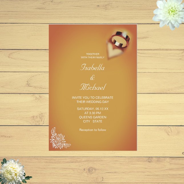 Invitation Élégant Mariage romantique en terre cuite (Créateur téléchargé)