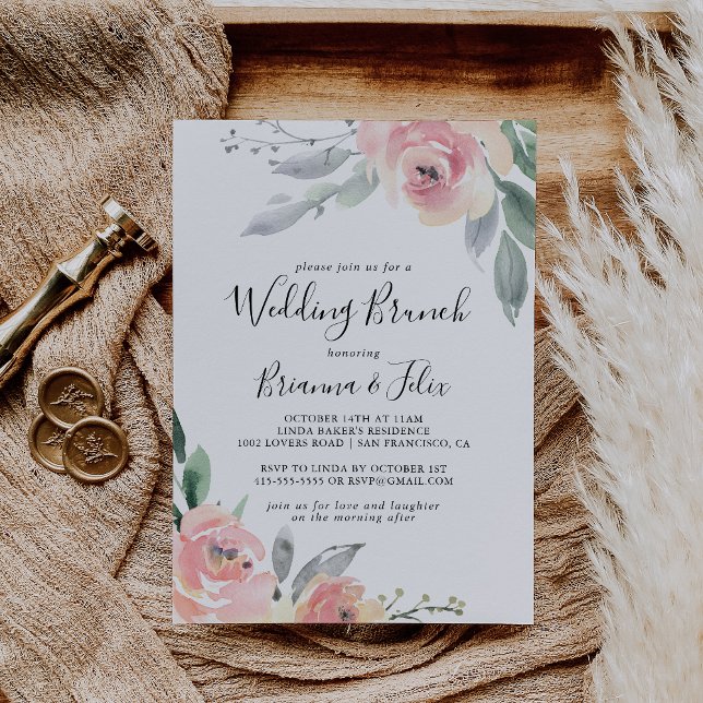 Invitation Élégant Mariage rose pâle (Créateur téléchargé)