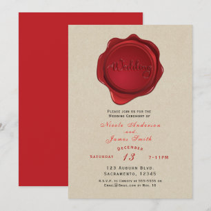 Invitation Elégant Mariage russe Brown de Kraft