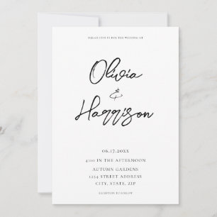 Invitation Élégant Mariage tout en un budget moderne