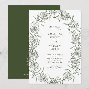 Invitation Élégant Mariage tropical