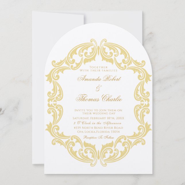 Invitation Élégant Mariage victorien (Devant)