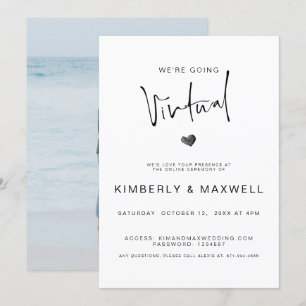Invitation Élégant Mariage virtuel photo en ligne