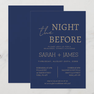 Invitation Elegant Marine la nuit avant le dîner Mariage
