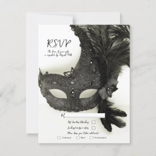 Invitation Elégant Mascarade noire Mascarade Masque mariage d