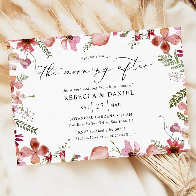 Invitation Élégant matin floral après Brunch Mariage (Créateur téléchargé)