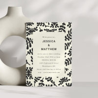 Elégant Matisse Botanique Noir Blanc Mariage