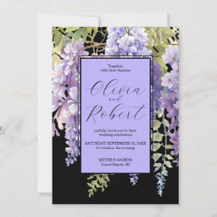 Invitation Elégant mauve magenta aquarelle glyteria floral