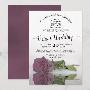 Invitation Elégant Mauve rose reflétant le Rose Mariage virtu