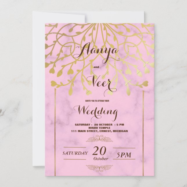 Invitation Elegant Mehndi Wedding Invite (Devant)
