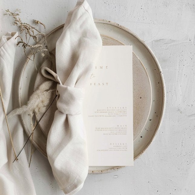 Invitation Élégant menu plat minimaliste Mariage moderne (Elegant Modern Minimalist Wedding Flat Menu)