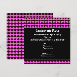 INVITATION ÉLÉGANT MERMAID SCAL PINK BLACK PARTY BACHELORETTE