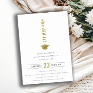 Invitation Élégant minimal de la typographie or Graduation Ca