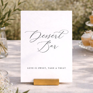 Invitation Elegant Minimal Dessert Bar Wedding Sign