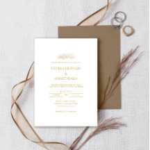 Élégant Minimal Formel Or Script Mariage Musulman