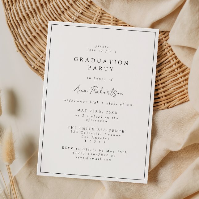 Invitation Elegant Minimal Graduation Party (Créateur téléchargé)