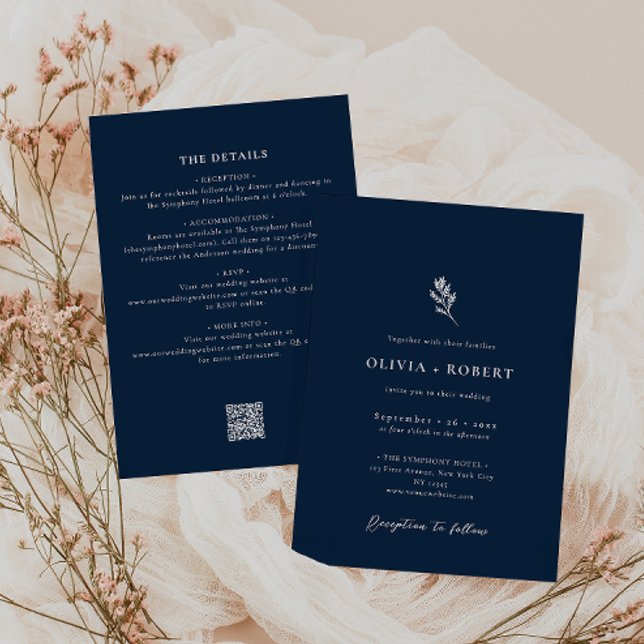 Invitation Elegant Minimalist Botanical All-In-One Wedding (Créateur téléchargé)