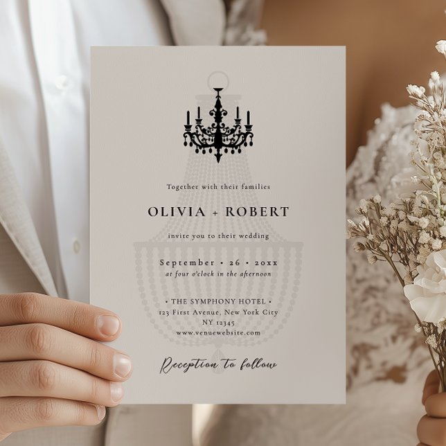 Invitation Elegant Minimalist Chandelier Wedding (Créateur téléchargé)