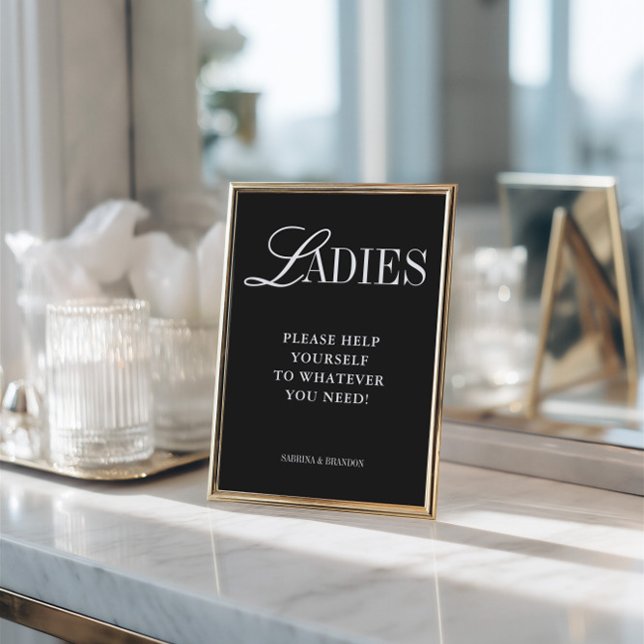 Invitation Elegant Minimalist Ladies Bathroom Basket Sign (Elegant Minimalist Ladies Bathroom Basket Sign)