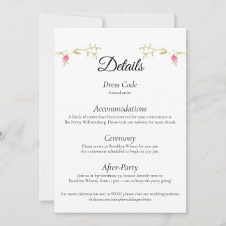 Invitation Elegant Minimalist Wedding Venue Details Card