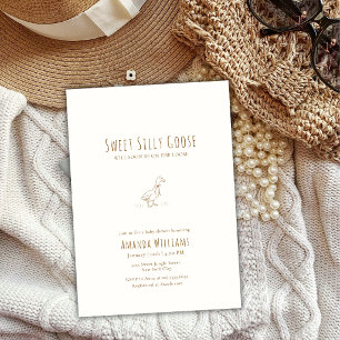 Invitation Élégant Minimaliste Bohème Bébé Silly Goose Baby S