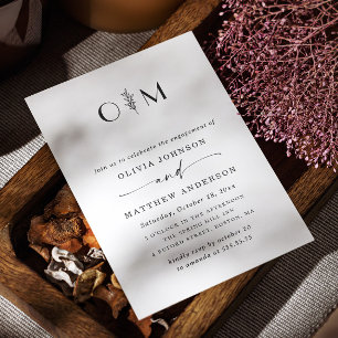 Invitation Élégant minimaliste de la partie d'engagement des 