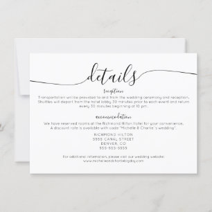 Invitation Élégant minimaliste Détails simples du Mariage