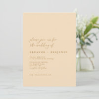 Élégant minimaliste Élégant Mariage beige chaud