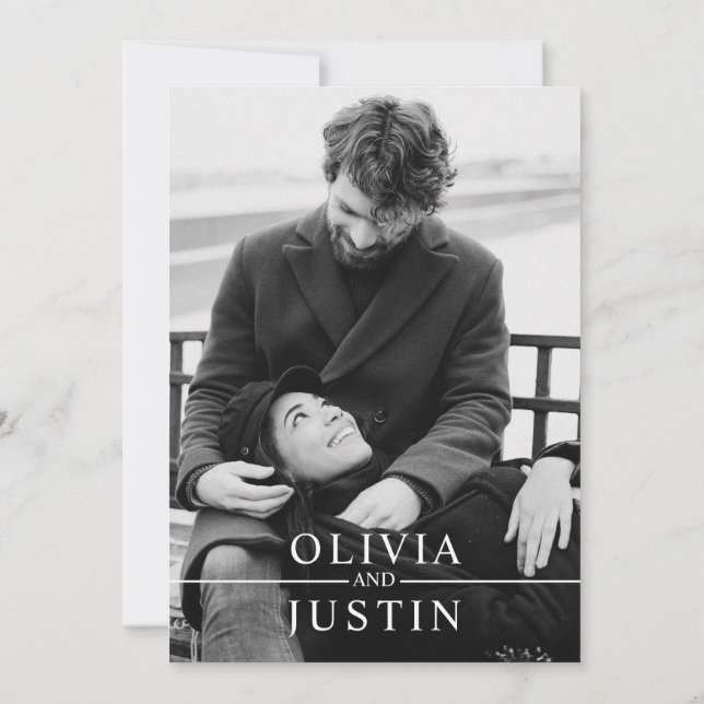 Invitation Élégant minimaliste Enregistrer la date (Dos)