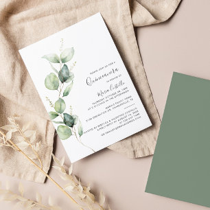 Invitation Elégant minimaliste Eucalyptus Quinceanera