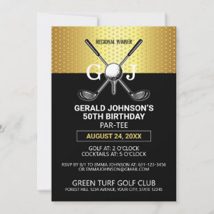 Invitation Élégant minimaliste Golf Monogramme Conception