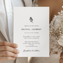 Élégant minimaliste Mariage botanique