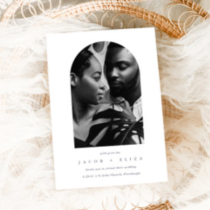 Invitation Élégant minimaliste Mariage d'arche photo