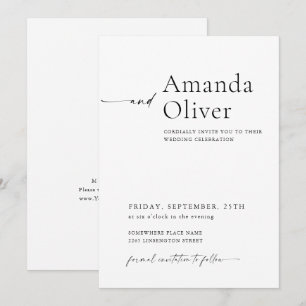 Invitation Élégant minimaliste Mariage de calligraphie