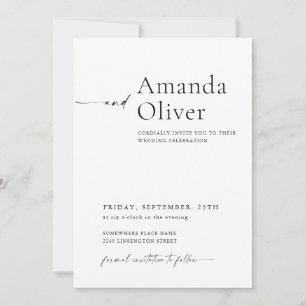 Invitation Élégant minimaliste Mariage de calligraphie