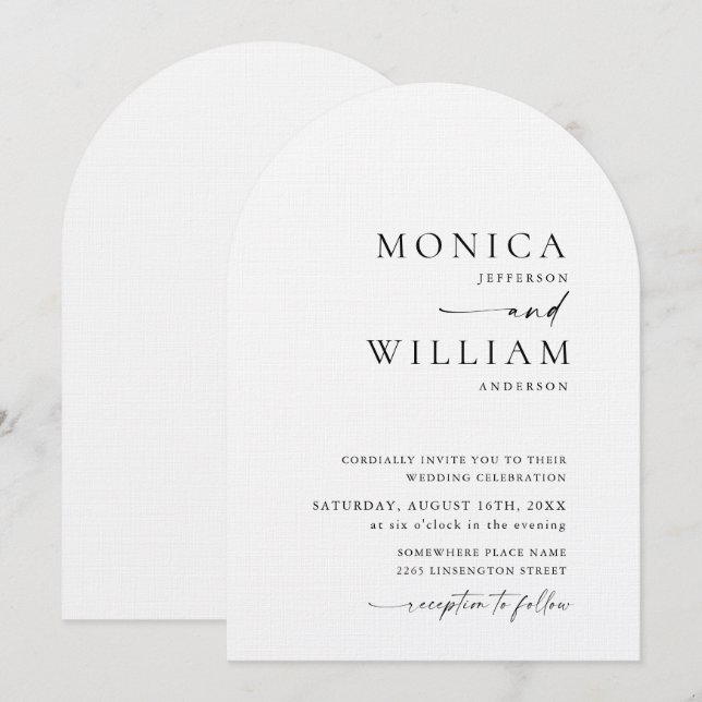 Invitation Élégant minimaliste Mariage de calligraphie (Devant / Derrière)