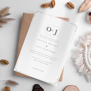 Invitation Élégant minimaliste Mariage de défilement gris