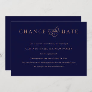 Invitation Élégant minimaliste  Mariage Modifier la date