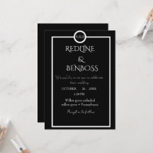 Élégant Minimaliste  Mariage Noir & Blanc 