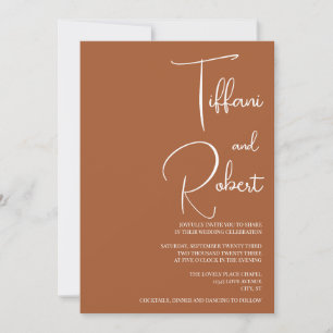Invitation Élégant minimaliste Mariage Terracota