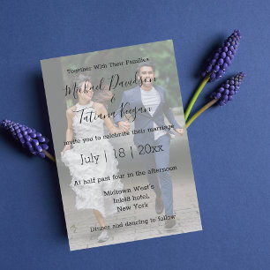 Invitation élégant minimaliste moderne couverture photo maria