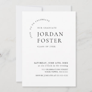 Invitation Élégant minimaliste moderne fête de graduation