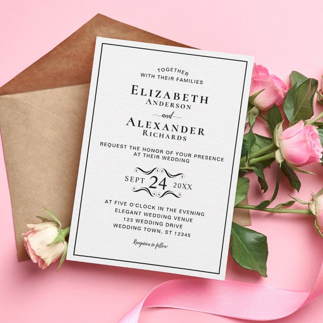 Invitation Élégant minimaliste moderne Mariage (Créateur téléchargé)