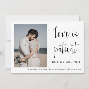 Invitation Élégant minimaliste moderne script Elopement photo